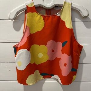🧡ICÔNE Floral Crop Top – Multicolour – Size L (US)